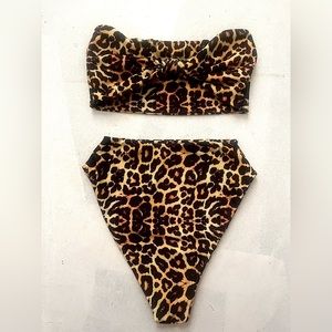 High Waisted Cheetah Print Bikini